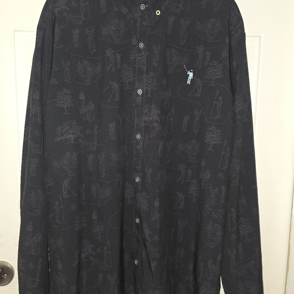⛳ William Murray Performance Golf Long Sleeve Button Down Shirt X-large - Picture 4 of 8